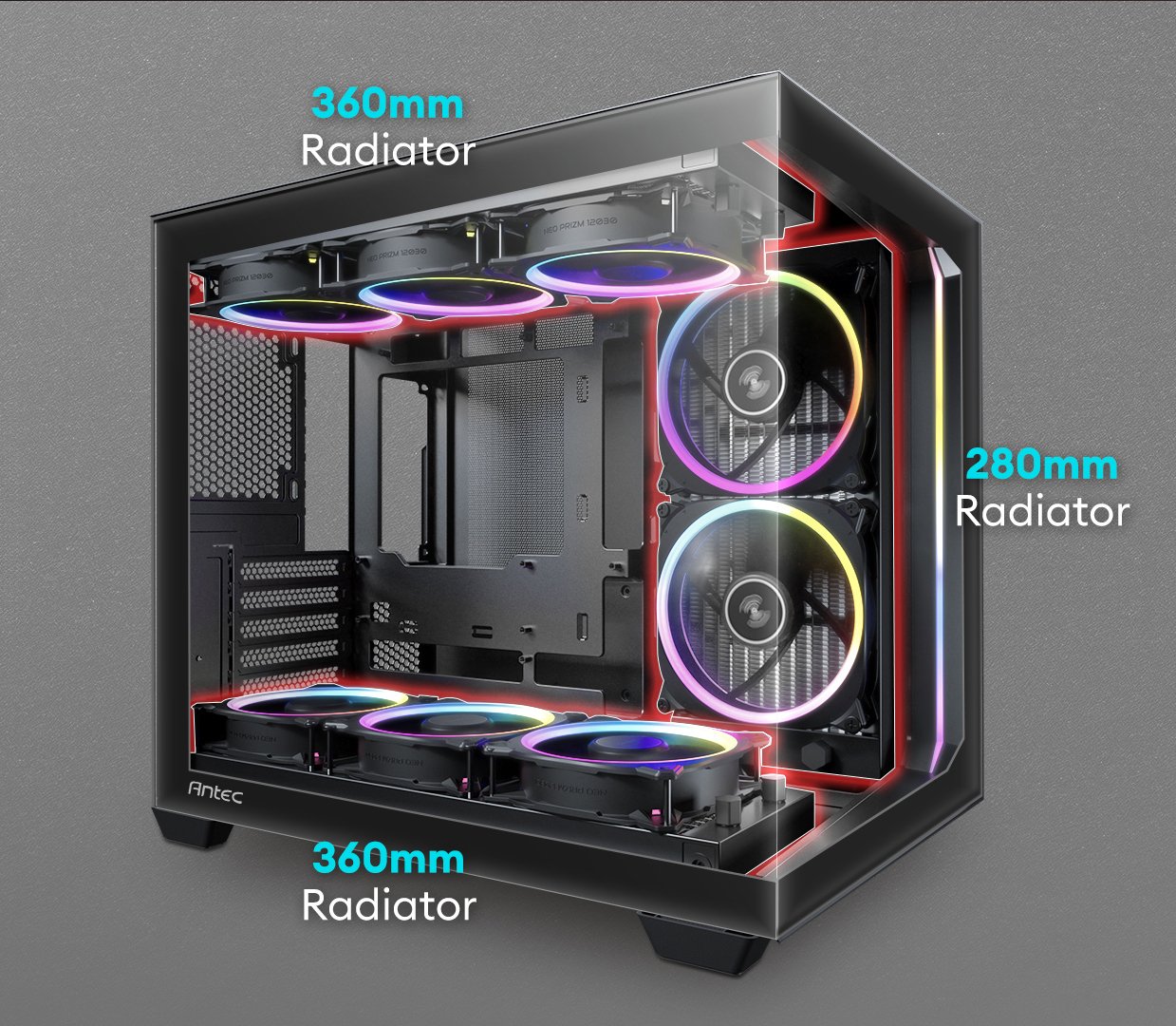 Antec C Argb X Mm Argb Pwm Fans Included Up To Fans Simultaneously Type C Gen